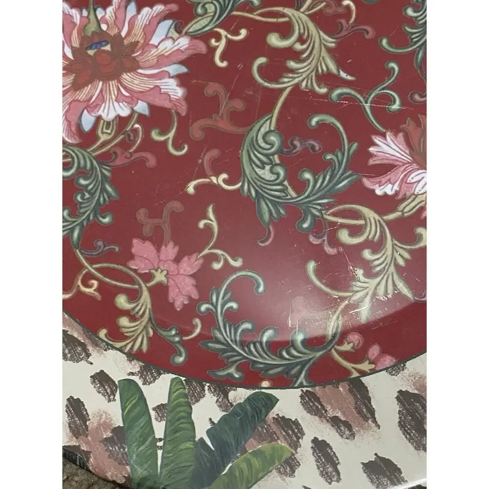 Gallery Collection Melamine 10” Dinner Plates Set of 4 Serving Dish Christmas A1